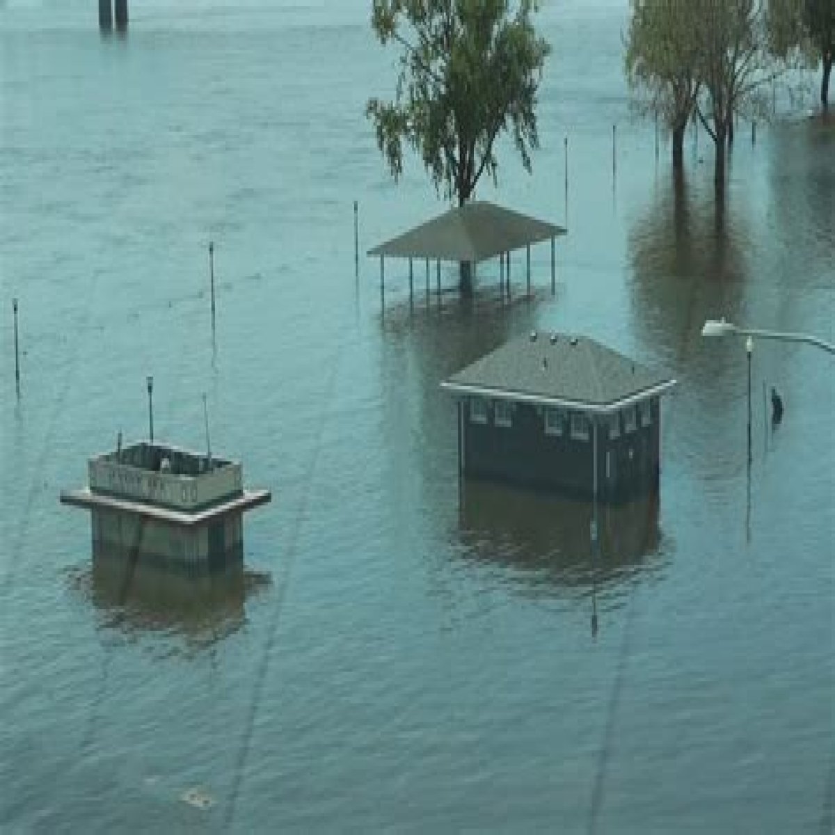 View of receding river from Davenport Skybridge